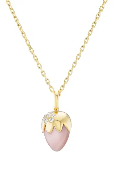 Uniform Object Pink Opal Diamond Strawberry Necklace | Thumbnail 1