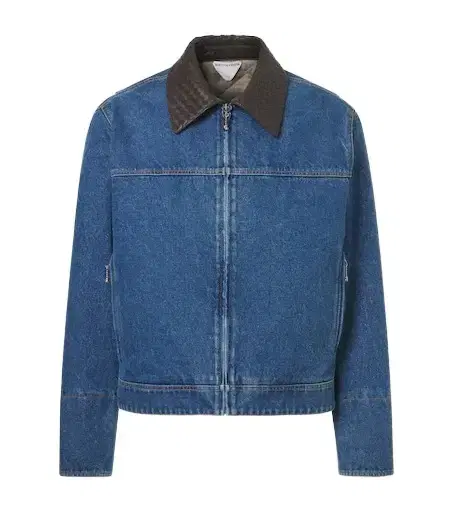 Bottega Veneta Intrecciato leather-trimmed denim jacket