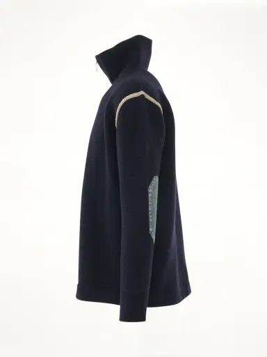 Maison Margiela Knit Pullover with Stripe Detail in Navy | Thumbnail 3 Maison Margiela Knit Pullover with Stripe Detail in Navy | Thumbnail 3