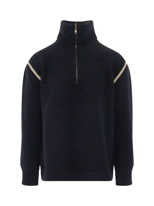 Maison Margiela Knit Pullover with Stripe Detail in Navy