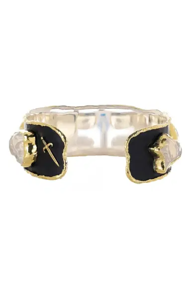 VICTOR VELYAN Fire Opal Hammered Cuff Bracelet | Thumbnail 2