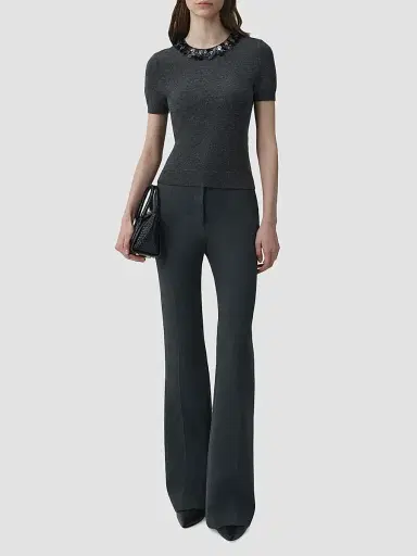 Simkhai Women's Sophie Floral-Sequined Wool-Cashmere Top | Thumbnail 2