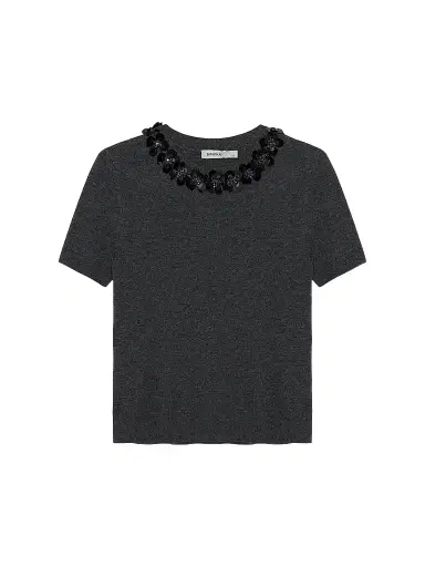 Simkhai Women's Sophie Floral-Sequined Wool-Cashmere Top | Thumbnail 1