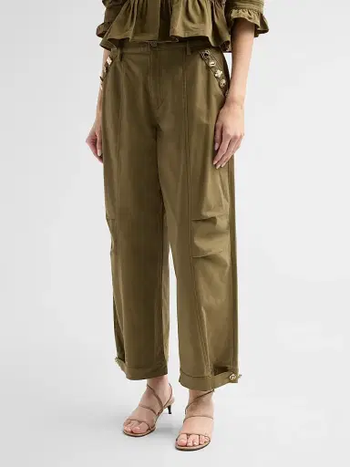 Cinq à Sept Women's Mixed Buttons Agnes Pants | Thumbnail 4