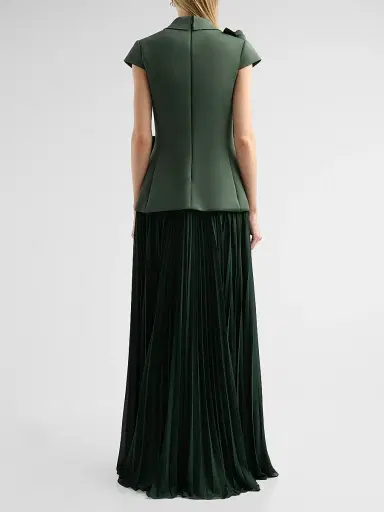 BADGLEY MISCHKA Women's Blazer Floral Appliqué Pelated Gown | Thumbnail 3