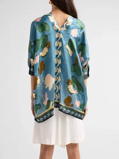 Johnny Was Women's Fatima Printed Draped Blouse | Thumbnail 3 Johnny Was Women's Fatima Printed Draped Blouse | Thumbnail 3