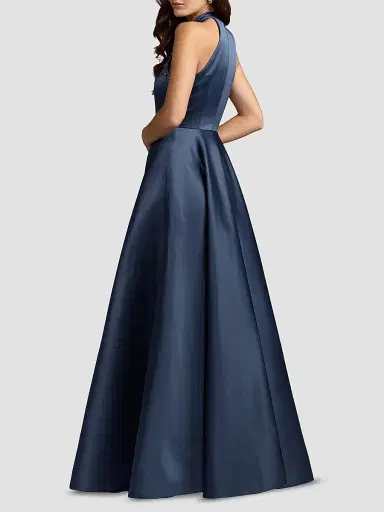 Mac Duggal Women's Satin Sequin Floral A-Line Gown | Thumbnail 3 Mac Duggal Women's Satin Sequin Floral A-Line Gown | Thumbnail 3