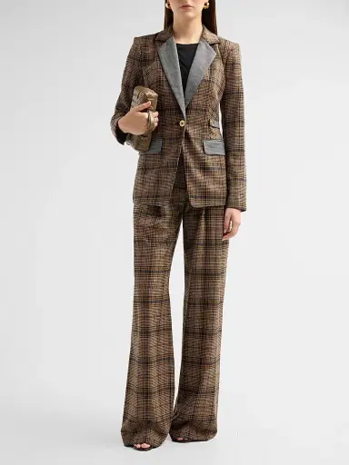 Ramy Brook Women's Leslie Plaid Wide-Leg Pants | Thumbnail 2