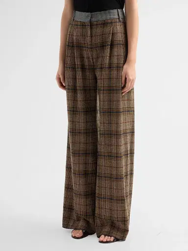Ramy Brook Women's Leslie Plaid Wide-Leg Pants | Thumbnail 4
