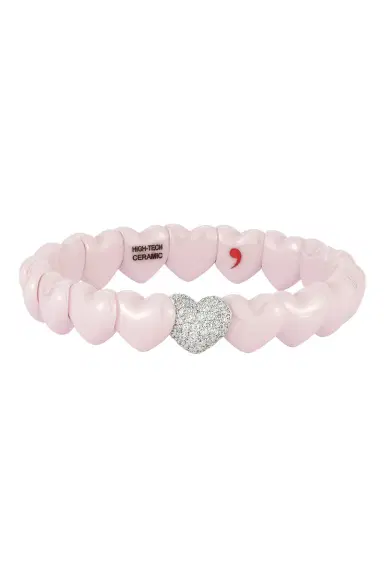 ROBERTO DEMEGLIO Diamond Pink Ceramic Heart Bracelet | Thumbnail 1