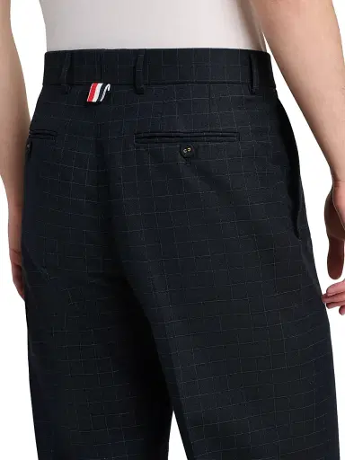 Thom Browne Men's Windowpane Check Cotton-Wool Suiting Trousers | Thumbnail 6 Thom Browne Men's Windowpane Check Cotton-Wool Suiting Trousers | Thumbnail 6