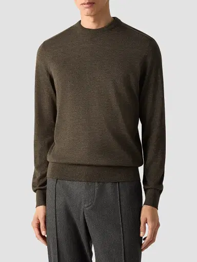 Zegna Men's Cashseta Crewneck Sweater | Thumbnail 2 Zegna Men's Cashseta Crewneck Sweater | Thumbnail 2