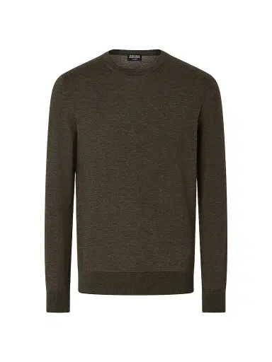 Zegna Men's Cashseta Crewneck Sweater | Thumbnail 1 Zegna Men's Cashseta Crewneck Sweater | Thumbnail 1