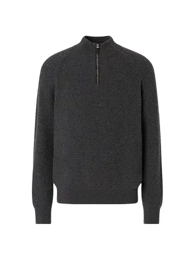Zegna Men's Oasi Cashmere Zip Mock Sweater | Thumbnail 1 Zegna Men's Oasi Cashmere Zip Mock Sweater | Thumbnail 1
