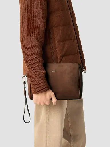 Zegna Men's Secondskin Leather Pouch | Thumbnail 2 Zegna Men's Secondskin Leather Pouch | Thumbnail 2