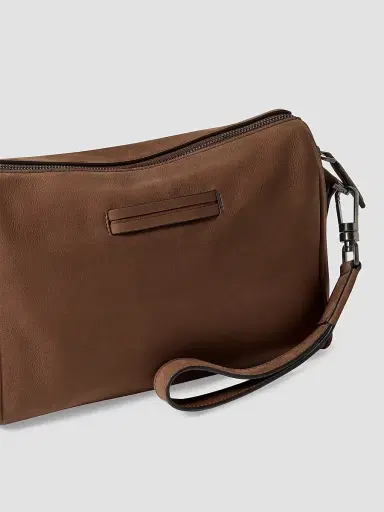 Zegna Men's Secondskin Leather Pouch | Thumbnail 5 Zegna Men's Secondskin Leather Pouch | Thumbnail 5