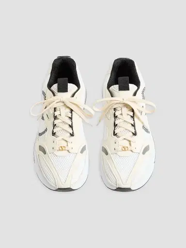 Valentino Garavani Men's Demivee Sneakers in Mesh Fabric with Suede Inserts | Thumbnail 3 Valentino Garavani Men's Demivee Sneakers in Mesh Fabric with Suede Inserts | Thumbnail 3