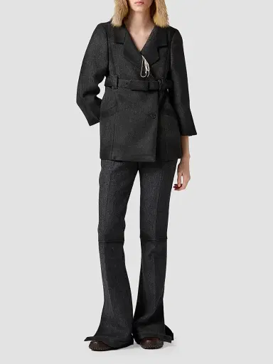 Miu Miu Women's Double Wool Pants | Thumbnail 2 Miu Miu Women's Double Wool Pants | Thumbnail 2