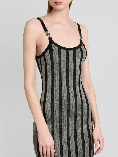 Versace Women's Stripe Wool-Blend Midi Dress | Thumbnail 5 Versace Women's Stripe Wool-Blend Midi Dress | Thumbnail 5