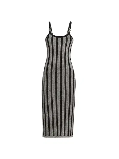 Versace Women's Stripe Wool-Blend Midi Dress | Thumbnail 1 Versace Women's Stripe Wool-Blend Midi Dress | Thumbnail 1