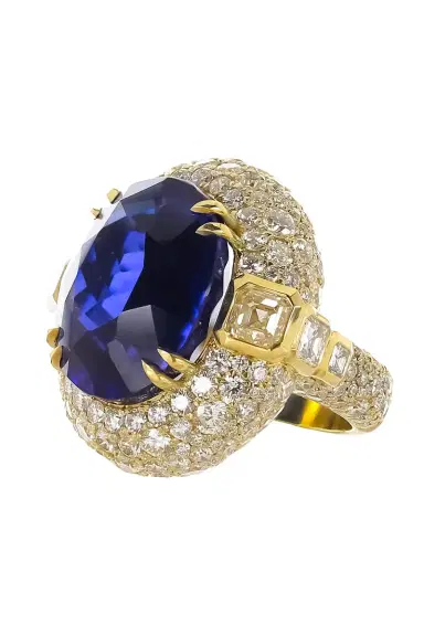 JARED LEHR Tanzanite Diamond Halo Ring | Thumbnail 2