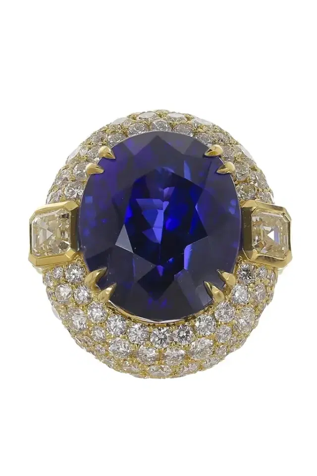 JARED LEHR Tanzanite Diamond Halo Ring