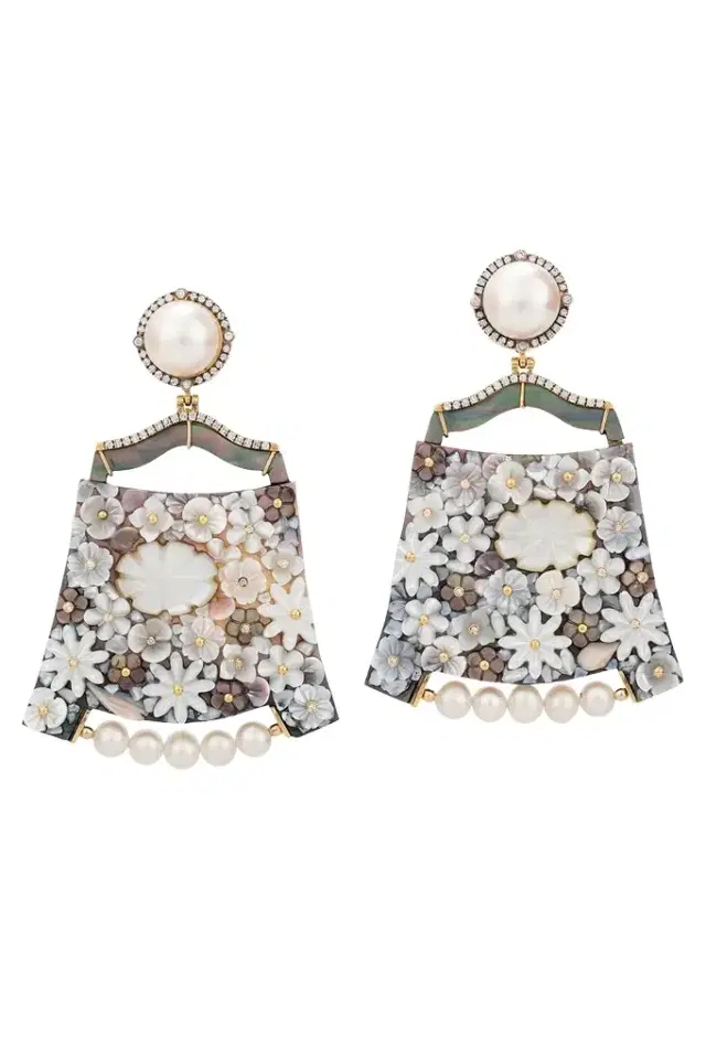 Silvia Furmanovich Diamond Shibayama Drop Earrings