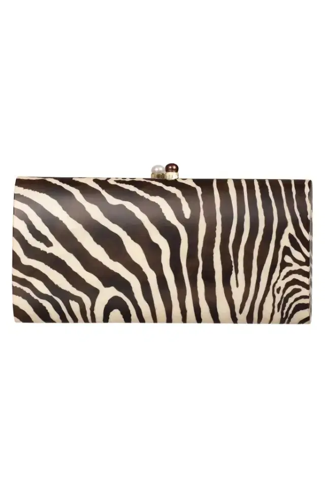 Silvia Furmanovich Pearl Zebra Marquetry Clutch Bag