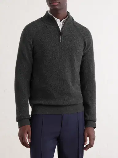 Zegna Oasi Cashmere Half-Zip Sweater - Men | Thumbnail 3 Zegna Oasi Cashmere Half-Zip Sweater - Men | Thumbnail 3