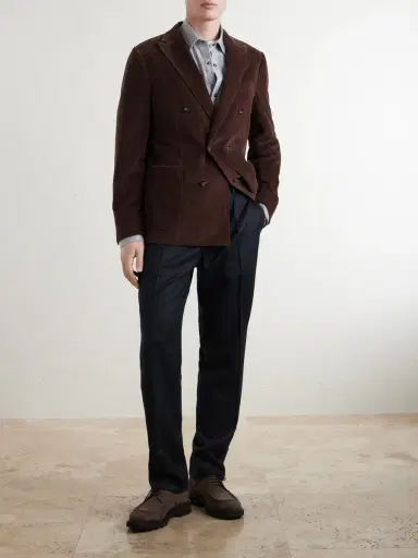Canali Double-Breasted Cotton-Corduroy Blazer - Men | Thumbnail 2 Canali Double-Breasted Cotton-Corduroy Blazer - Men | Thumbnail 2