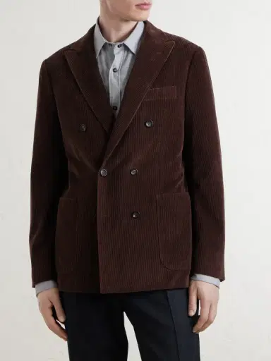 Canali Double-Breasted Cotton-Corduroy Blazer - Men | Thumbnail 3 Canali Double-Breasted Cotton-Corduroy Blazer - Men | Thumbnail 3