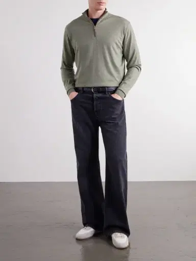Peter Millar Excursionist Merino Wool-Blend Jersey Half-Zip Sweater - Men | Thumbnail 2 Peter Millar Excursionist Merino Wool-Blend Jersey Half-Zip Sweater - Men | Thumbnail 2