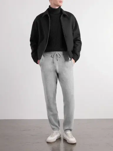 ELEVENTY Tapered Ribbed Cashmere Drawstring Sweatpants - Men | Thumbnail 2 ELEVENTY Tapered Ribbed Cashmere Drawstring Sweatpants - Men | Thumbnail 2
