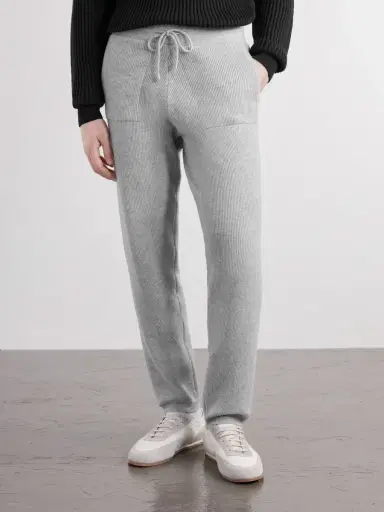 ELEVENTY Tapered Ribbed Cashmere Drawstring Sweatpants - Men | Thumbnail 3 ELEVENTY Tapered Ribbed Cashmere Drawstring Sweatpants - Men | Thumbnail 3