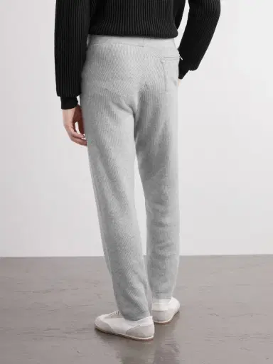 ELEVENTY Tapered Ribbed Cashmere Drawstring Sweatpants - Men | Thumbnail 4 ELEVENTY Tapered Ribbed Cashmere Drawstring Sweatpants - Men | Thumbnail 4