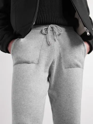 ELEVENTY Tapered Ribbed Cashmere Drawstring Sweatpants - Men | Thumbnail 5 ELEVENTY Tapered Ribbed Cashmere Drawstring Sweatpants - Men | Thumbnail 5