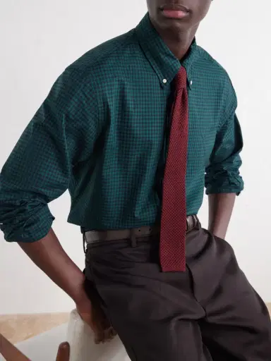 Polo Ralph Lauren Button-Down Collar Checked Cotton Shirt - Men | Thumbnail 5