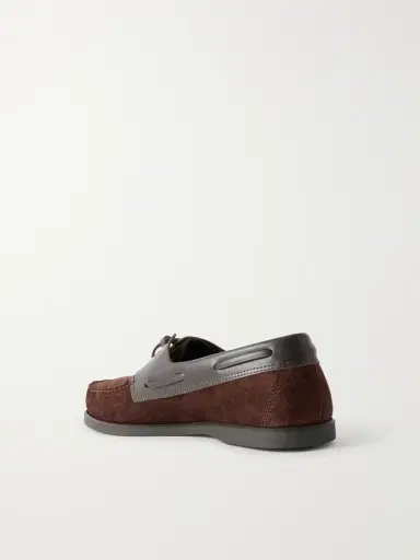 MORJAS Leather-Trimmed Suede Boat Shoes - Men | Thumbnail 4