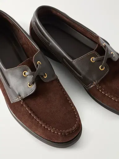 MORJAS Leather-Trimmed Suede Boat Shoes - Men | Thumbnail 5