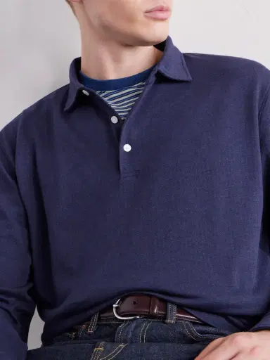 Peter Millar Herringbone Cotton-Blend Polo Shirt - Men | Thumbnail 5 Peter Millar Herringbone Cotton-Blend Polo Shirt - Men | Thumbnail 5