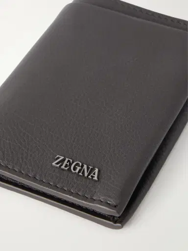 Zegna Logo-Embellished Full-Grain Leather Wallet - Men | Thumbnail 3