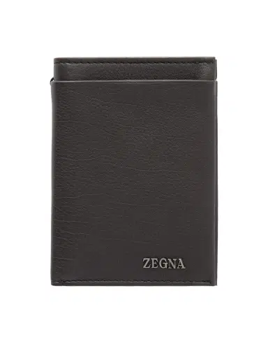 Zegna Logo-Embellished Full-Grain Leather Wallet - Men | Thumbnail 1