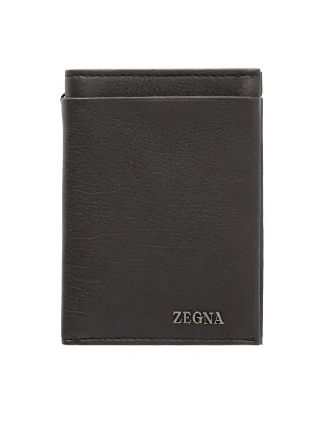 Zegna Logo-Embellished Full-Grain Leather Wallet - Men
