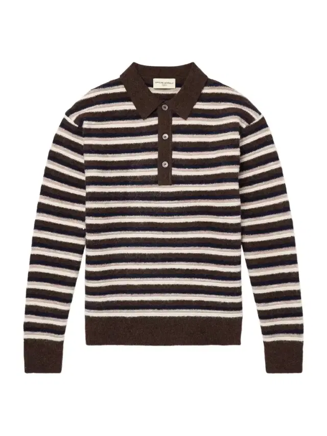 OFFICINE GÉNÉRALE Patchi Striped Wool-Blend Polo Shirt - Men