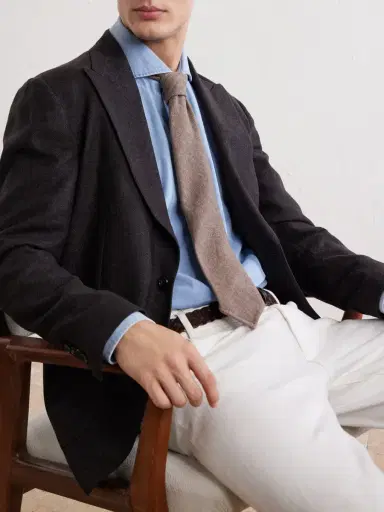 De Petrillo 8cm Striped Wool and Cashmere-Blend Tie - Men | Thumbnail 2