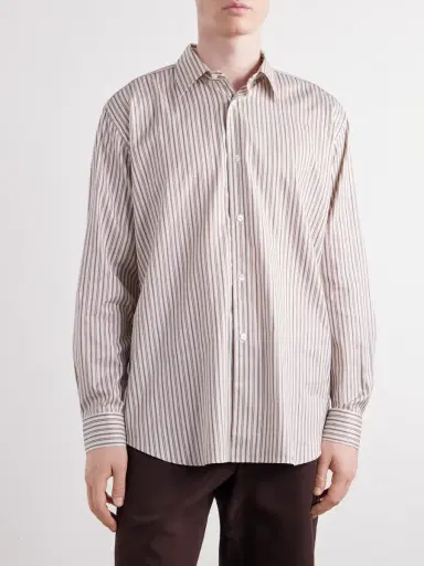Auralee Striped Cotton and Silk-Blend Shirt - Men | Thumbnail 3