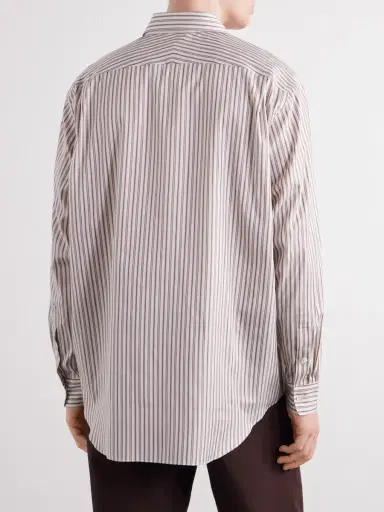 Auralee Striped Cotton and Silk-Blend Shirt - Men | Thumbnail 4