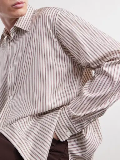 Auralee Striped Cotton and Silk-Blend Shirt - Men | Thumbnail 5