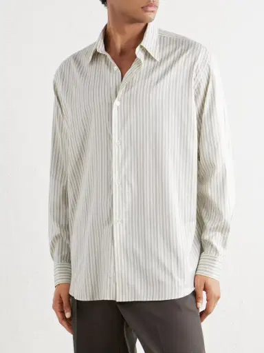 Auralee Striped Cotton and Silk-Blend Shirt - Men | Thumbnail 3