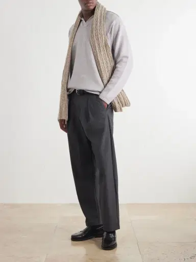 Inis Meáin Cable-Knit Donegal Merino Wool and Cashmere-Blend Scarf - Men | Thumbnail 2 Inis Meáin Cable-Knit Donegal Merino Wool and Cashmere-Blend Scarf - Men | Thumbnail 2